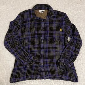 Urban Outfitters purple plaid, flannel twill button down, size Medium